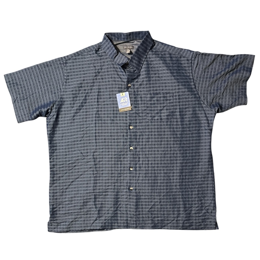 Van Heusen Navy Plaid Casual Shirt
